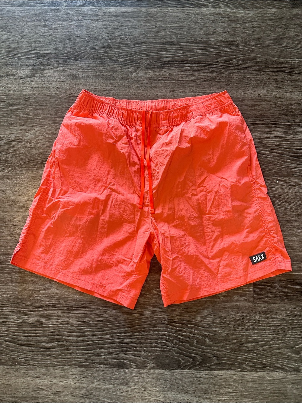 SAXX Go Coastal 2N1 Volley Men’s Swim Shorts L Orange coral Solid Lined designer